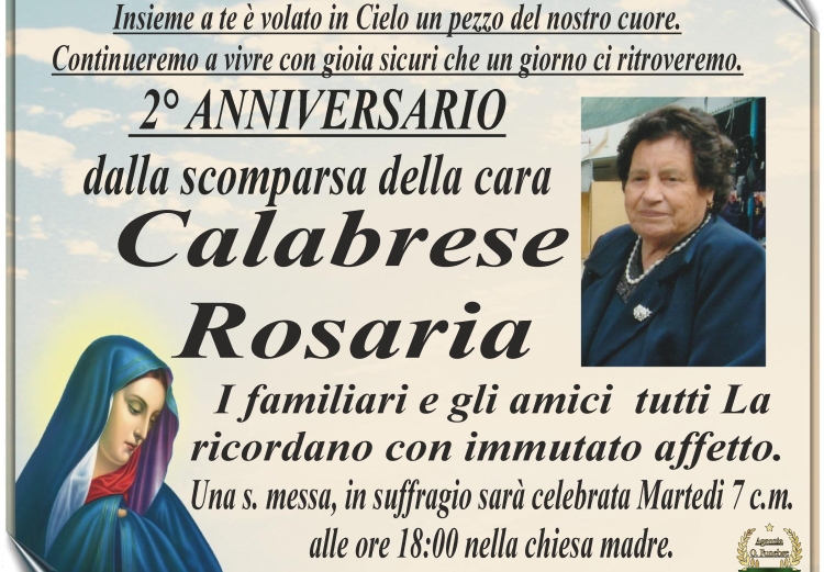 Anniversario calabrese rosaria 